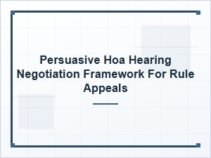 A Persuasive Framework for Hoa Rule Appeals